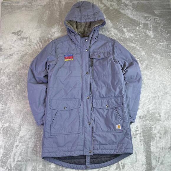 Carhartt Jackets & Blazers - Carhartt Rain Defender Sherpa Lined Jacket Women’s M Hooded Workwear Embroidered